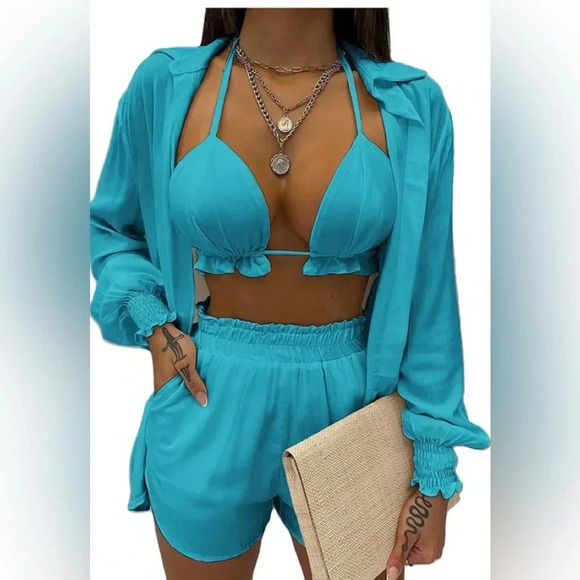 Women Hawaiian 3 Piece Outfits Set - Picture 2 of 4